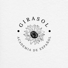 minimal logo - girasol - graphic design Hs Logo Design, Logo Kindergarten, Line Art Sunflower, Ukraine Logo, Cottage Homestead