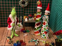 Elf On The Shelf Grinch Ideas Elves, Elf On A Shelf Grinch Ideas, Elf On The Shelf Wrapped Up, The Grinch And Elf On The Shelf, Elf On Shelf And Grinch, The Grinch Elf On The Shelf Ideas, Elf Shelf Grinch, Grinch Elf On Shelf, Grinch Elf On Shelf Ideas