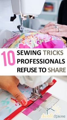 sewing machine with the words sewing tricks for professionals refuse to share