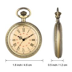 Pocket & Fob Watches- Vintage Charm Quartz Pocket Watch Roman Numerals Display Necklace Clock Fob Bronze Sweater Chain Open Face Pocket Clock Model Number:4000140054126 100% Brand New and High Quality. Movement: Quartz Diameter: About 4.6cm Thickness: About 1.2cm Total Length of Chain: About 80cm Package Content: 1 x Pocket Watch 1 x Chain Necklace Clock, Vintage For Men, Pocket Clock, Timeless Quartz Pocket Watch Collectible, Vintage Metal Round Pendant Pocket Watch, Antique Quartz Pocket Watch Gift, Gift For New Year, Antique Yellow Gold Self-winding Pocket Watch, Antique Gold Self-winding Pocket Watch