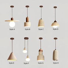 the different types of pendant lights are shown