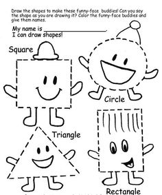 printable worksheet for kids to practice shapes and numbers in the shape of faces