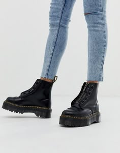 Zip Up Doc Martens, Doc Martens Sinclair Outfit, Doc Martens Sinclair, Dr Martens Sinclair Boots, Flatform Boots, Dr Martens Sinclair