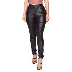 Coated Leather Look Finish 29 Inch Inseam 10.5 Inch High Rise Coated Pants Mid-rise Fitted Faux Leather Pants, Fitted Mid-rise Faux Leather Pants, High Rise Black Faux Leather Bottoms, Mid-rise Faux Leather Bottoms For Night Out, Fitted Mid-rise Faux Leather Bottoms, High Waist Faux Leather Jeans For Night Out, Faux Leather Mid-rise Bottoms For Night Out, Fitted Faux Leather Mid-rise Bottoms, High-waist Faux Leather Jeans For Night Out