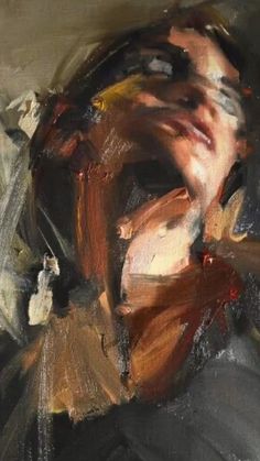 an abstract painting of a woman's face