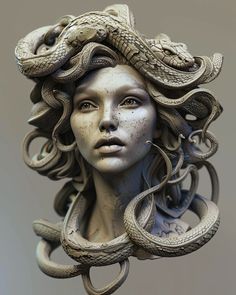 Mythical Creatures Art Mythology, Medusa Portrait, Greek God Tattoo, Medusa Art, New Halloween Costumes, Anatomy Sculpture, God Tattoos, Drawing Cartoon Faces, Medusa Tattoo