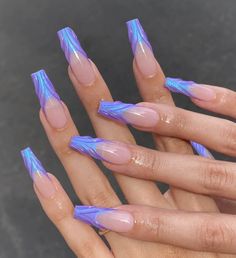 Seashell Nails, Purple Nail Designs, Long Nail Designs, Mermaid Nails, Cute Summer Nails, Nails Polish, Pink Acrylic, Coffin Nails Designs