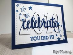 a handmade birthday card with the words celebrate you did it written in cursive writing