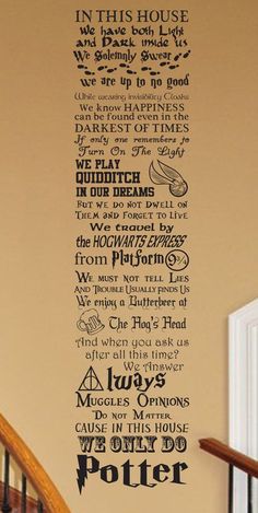 harry potter quote wall decal in this house