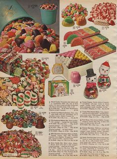 an old advertisement for candy and candies from the 1950's