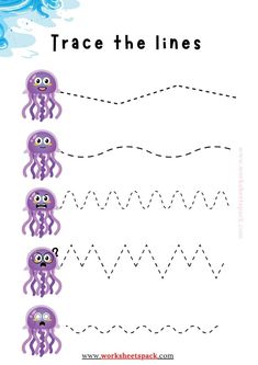 the worksheet for trace the lines with octopuses