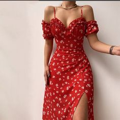 F00132267-102 Vacation Dress, Split Dress, Dress Bodycon, Line Dress, Style Boho, Pattern Floral, Type A, Strap Dress, Cami Dress