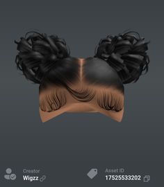 an animation character's head is shown with hair in the shape of a wig