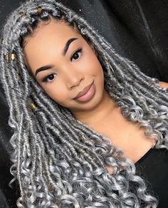 Grey Braids, African Braids Hairstyles Pictures, Curly Crochet Braids, Weave Hairstyles Braided, Sew In Hairstyles, Braids Hairstyles Pictures, Crochet Braids Hairstyles, African Braids Hairstyles