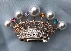 Alabama Pearl Gold Crown Rhinestone Crown Pin Brooch Quinceanera Dresses Blush, King Crowns, Pageant Crowns, Princess Bridal, Bridal Tiaras, Rhinestone Tiara, Rhinestone Crown, Kings Crown, Gold Crown