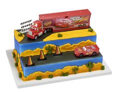 PRICES MAY VARY. Cars Built For Speed Signature DecoSetCake topper - Life is a highway! This Cars Signature DecoSet features Mack trailer that launches Lightning McQueen into break-apart traffic barriers. Great for after party fun! Interactive Cars Cake Decorations - Capture the magic of Cars with this interactive cake topper that moves and launches Lightning McQueen! Disney Pixar Cars Cake Toppers - Your Cars fan will love having these cake decorations to play with and display after the big day Lightning Mcqueen Birthday Cake, Disney Cars Cake, Lightning Mcqueen Cake, Mcqueen Cake, Cake Decorating Kit, Car Cake Toppers, Cars Cake, Cake Decorating Set, Bakery Supplies