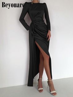 Ankle Length Dress, Prom Dresses Blue, Fall Dresses, Fashion Sexy, Elegant Fashion, Elegant Dresses, Perfect Dress, Fashion Clothes Women, Winter Outfits