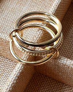 Elegant Gold Stackable Rings For Layering, Elegant Stackable Promise Rings, Elegant Stacked Gold Rings, Elegant Gold Stacked Rings, Gold Double Band Stackable Rings With Modern Twist, Multi Band Ring, Astoria Ny, Stackable Bands, Dope Jewelry