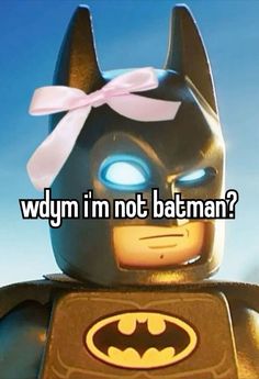 a lego batman with the caption why i'm not batman?