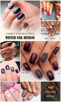 Easy, elegant and classy winter nails to celebrate Christmas and winter in general! #glaminati #nails #winternails Nails Winter Colors 2022, Winter Nail2023, Pretty Winter Nails Classy Black, Work Nails Professional Winter, Gel Nail For Winter, 2023 Nail Colors Winter, Short Winter Manicure, February Nail Color Ideas, Winter Nails 2023 Color Trends