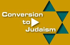 the words, conversation to judaism written in white and green letters on a yellow background