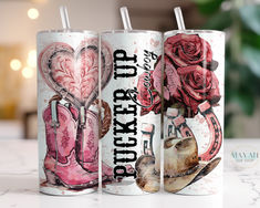 Pucker up cowboy 20 oz. skinny tumbler Cowboy Tumbler, Valentine Tumbler, Steel Straw, Kids Tumbler, Stainless Steel Straws, Cow Girl, Sublimation Tumbler, The Design Files, Country Western