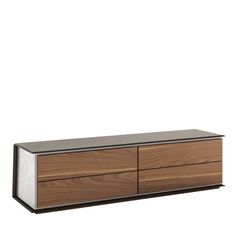 the sideboard is made out of wood and metal