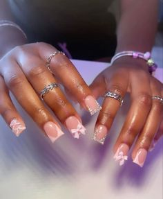 Cute Birthday Nail Sets Short, Duck Nails Simple, Short Birthday Nail Ideas, Dope Nail Designs Square, Overlay Nail Ideas, Duck Nails Acrylic Short, Duck Nails Pink, Nails Acrylic Duck, Duck Nail Ideas