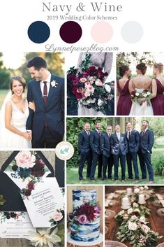 navy and wine wedding color scheme