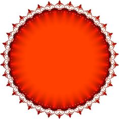 an orange and white circular frame with stars