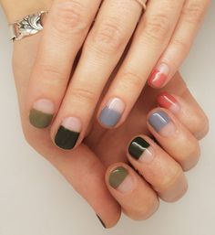 Minimalist Nail Art, Minimal Nails, Rainbow Nails, Minimalist Nails, Funky Nails, Easy Nail Art, Nail Art Design, Diy Nails, How To Do Nails