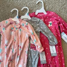 New With Tags Baby Girl Fleece Pajamas Toddler Christmas Pajamas, Penguin Pajamas, Long Pajama Pants, Dinosaur Pajamas, Holiday Pjs, Carter Kids, Carters Girl, Girls Fleece, Holiday Pajamas