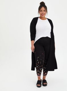 FIT Model is 5’8” wearing size 1. . Cropped fit. . Tapered leg. Measures 24” inseam. MATERIALS + CARE Cotton-blend knit fabric. 95% cotton, 5% spandex. Machine wash cold. Line dry. . Imported. DETAILS Mid rise. Narrower waistband. . Butterfly print. . WHY WE LOVE IT These leggings are totally opaque and never see through. The best plus size women's crop signature waist premium legging hosiery & socks in bufferfly made of premium. Full-length Cotton Leggings For Fall, Full Length Cotton Leggings For Fall, Fitted Cotton Leggings For Spring, Spring Cotton Leggings With Elastic Waistband, Casual Cotton Leggings For Spring, Relaxed Fit Leggings For Spring Loungewear, Relaxed Fit Leggings For Fall Loungewear, Spring Relaxed Fit Leggings For Loungewear, Spring Full-length Relaxed Fit Leggings