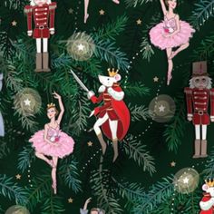 a christmas tree with nutcrackers and dancers