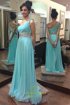 Purple Blue Wedding, Bridesmaid Dresses Beach, Turquoise Wedding Theme, Aqua Bridesmaid Dresses, Blue Wedding Dress, Tiffany Blue Wedding, Formal Prom Dresses Long, One Shoulder Prom Dress, Dresses Beach