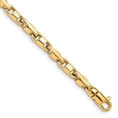 Product Weight Weighs approximately 11.62 grams. Product Dimensions Length of item : 8 in Width of item : 4 mm Product Specifications - Material : Primary - Purity : 10K - Finish : Polished - Length of Item : 8 in - Chain Length : 8 in - Chain Type : Fancy - Chain Width : 4 mm - Clasp /Connector : Lobster (Fancy) - Feature : Solid - Manufacturing Process : Casted - Material : Primary : Gold - Width of Item : 4 mm - Product Type : Jewelry - Jewelry Type : Chains - Sold By Unit : Each - Bracelet T Anchor Chain, Bow Jewelry, Fine Jewelry Bracelets, Gold Bracelet Chain, Yellow Gold Chain, Bracelet Clasps, Jewelry Companies, Black Bow, Bracelets And Charms