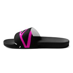 Mens Slide Sandals, Black And Pink Geometric Pattern. What’s a summer without comfy, open-toed shoes? Get yourself these men’s slides as an addition to your summery outfits. The cushioned upper strap and textured footbed make these slides an excellent choice for the season’s activities. • Cushioned faux leather upper strap • Lightweight polyurethane (PU) outsole • Contoured, textured footbed • Stitched around the upper perimeter for extra durability • Spot clean only • Printed, cut, and handmade Summery Outfits, Open Toed Shoes, Mens Slide Sandals, Pool Activities, Mens Slides, Womens Slides, Sandals Black, Black And Pink, Slide Sandals