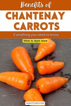 Close-up image of freshly harvested Chantenay carrots, small and stubby with bright orange skin and leafy green tops, arranged on a rustic wooden surface, highlighting their natural texture and vibrant color. How To Cook, The Sweet, Healthy Skin