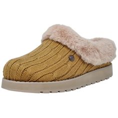 Stay cozy and comfortable in classic style with the BOBS from Skechers Keepsakes - Ice Storm shoe. This slip-on comfort clog features a soft sweater knit fabric upper with faux-fur lining and cushioned Memory Foam footbed. Size: 9.  Color: Brown.  Gender: female.  Age Group: adult. Casual Winter Clogs With Textured Sole, Yellow Comfortable Clogs With Cushioned Footbed, Comfortable Yellow Clogs With Cushioned Footbed, Comfortable Winter Clogs With Textured Sole, Comfortable Winter Slip-on Clogs, Yellow Slip-on Slippers For Winter, Ice Angel, Grey Slippers, Ice Storm