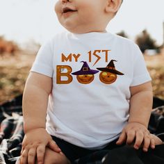 1st Halloween Illustration Baby T-Shirt #halloweendecorations #halloweennails #halloweencostumeideas #halloweendecor #halloweenpartyideas #halloweendecorationsindoor 1st Halloween, Halloween Illustration, Top Baby Products, Baby T Shirt, Baby Tshirts, Halloween Tshirts, Baby Showers