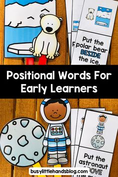 polar bear and astronaut themed word work for early learners to practice their reading skills