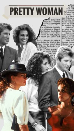 a collage of women and men in suits and ties, with the caption pretty woman