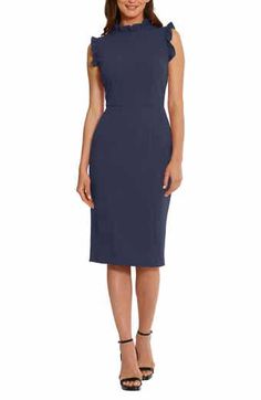 Maggy London Sleeveless Wrap Knee Length Dress | Nordstromrack Stretch Sleeveless Dress With Side Slits, Sleeveless Midi Dress With Flattering Cut, Workwear Dresses With Side Slits, Fitted Sleeveless Midi Dress With Side Slits, Sleeveless Elastane Bodycon Dress For Work, Sleeveless Sleek Midi Dress For Work, Fitted Sleeveless Bodycon Dress With Side Slits, Sleek Sleeveless Midi Dress For Work, Summer Bodycon Dress With Straight Neckline For Work