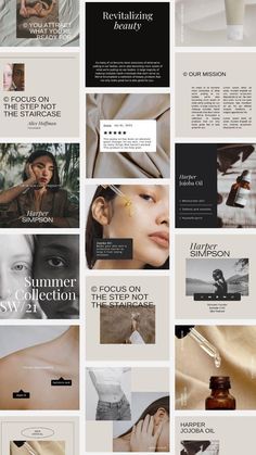 a collage of different images with the words summer collection written below each one in black and white