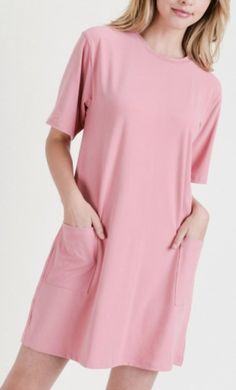 Dusty rose T shirt dress Pink T Shirt Dress, Rose Shirts, Dusty Rose Pink, Rose T Shirt, Dusty Rose Dress, Dress Dusty, Day To Night, Celebrity Look, To Night