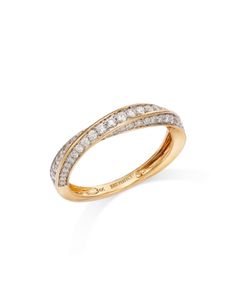 Bloomingdale's Fine Collection Diamond Crossover Ring in 14K Yellow Gold, 0.30 ct. t.w. Crossover Diamond Ring, Crossover Ring, Buying Diamonds, Crossover, Stone Rings, Cute Jewelry, Diamond Engagement Rings, Jewelry Accessories, Yellow Gold