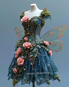 Nature Theme Dress, Tree Corset, Spring Fairy Costume, Diy Tinkerbell Costume, Met Gala Dresses, Fairytale Gown, Pixie Dress, Trendy Outfit Ideas, Fairy Dresses