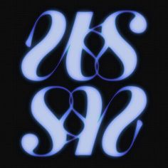 the letters s and s are blue with white highlights on black background, as well as an