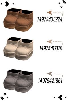 four different types of shoes are shown in this graphic above and below the numbers on each shoe