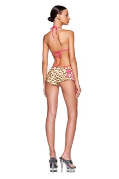 Details Micro mini hot shorts in a custom leopard print. Exclusive I.AM.GIA All over print - Designed in house by our design and graphics team Skimpy coverage with ultra short outseams Low-rise waist with bodycon silhouette V-shape front waistline Contrast hot pink binding stripes at side seams Featuring custom "71" rubber print on back bum in contrast hot pink Pull-on construction - Slip into with ease Unlined - This fabric is not sheer Recommended Underwear: Due to the low rise, we recommend w Fem Style, Nicole Murphy, Pink Pull, Magazine Wall, Micro Shorts, Rubber Print, I Am Gia, Hot Shorts, Micro Mini